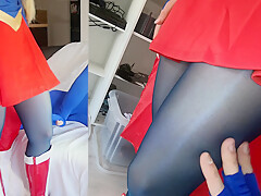 157 Gabi Gold Is Supergirl Fucked With Blue Nylon - Sex Movies Featuring Sexy Tights