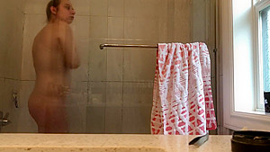 18 year old Volleyball player glass shower