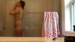 18 year old Volleyball player glass shower