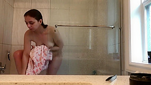 18 year old Volleyball player glass shower