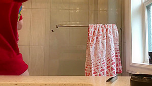 18 year old Volleyball player glass shower
