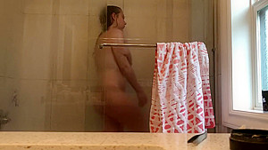 18 year old Volleyball player glass shower
