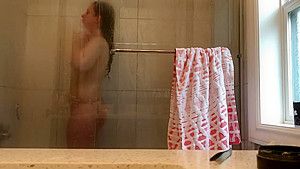 18 year old Volleyball player glass shower