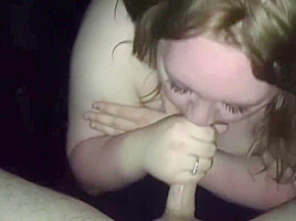 18 year old teen 18+ sucks 28 year old big cock in back of car