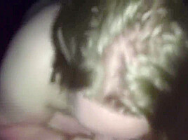 18 year old teen 18+ sucks 28 year old big cock in back of car