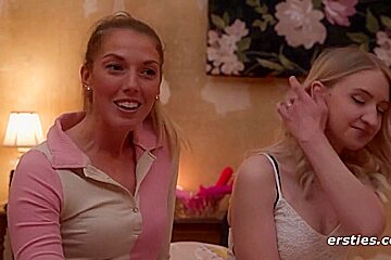 3 Girls Pamper Hot Blonde With A Strapon