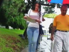A mesmerizing street candid shot of an awe inspiring behind