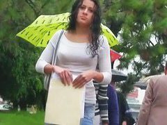 A mesmerizing street candid shot of an awe inspiring behind