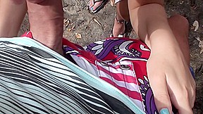 Abbey in oral sex at the beach scene with a hot lassie