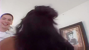 Adorable busty Dasani giving a hot handjob