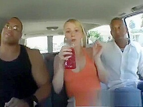 Adorable young blonde with a sweet ass Sharon fucks two black sticks