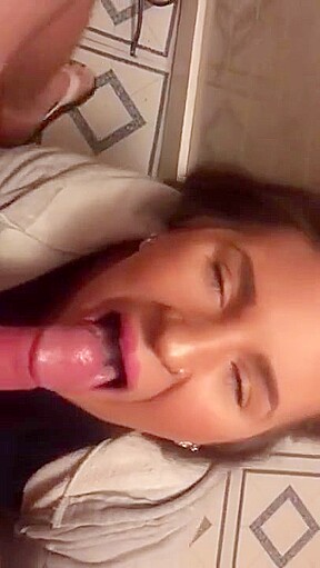 Adrianna Rachelle sucks the cum from a big cock