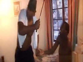 African Slave Gets Banged By Two Masters In Bed