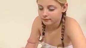Amateur - PigTail Hottie college girl BJ JackOff