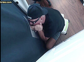 Amateur gloryhole gaydaddy sucks dick with greedy mouth