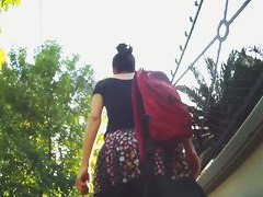 Amateur upskirt video of an undoubting hot girl