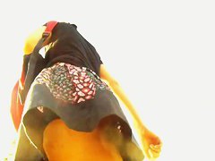 Amateur upskirt video of an undoubting hot girl