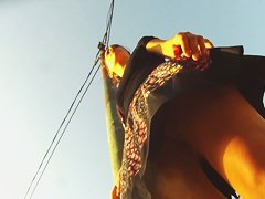 Amateur upskirt video of an undoubting hot girl