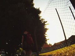 Amateur upskirt video of an undoubting hot girl