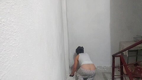 Arkadasimin Annesi Temizlik Yapiyor 45 Yasinda Olgun Kadin Turk Ifsa
