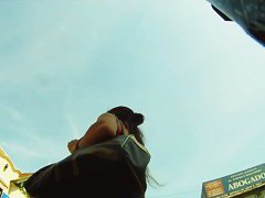 As a mall specialist I took a peek up a blue skirt