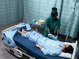 Asian Japanese guy fucks black ebony girl in hospital