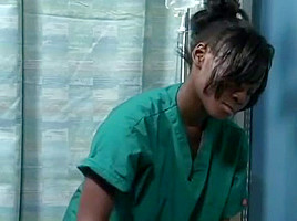 Asian Japanese guy fucks black ebony girl in hospital