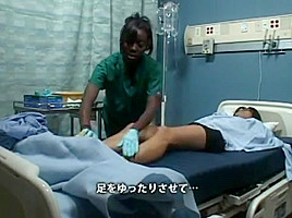Asian Japanese guy fucks black ebony girl in hospital