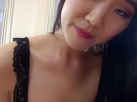 Asian teen 18+ Katana fucks in a little black dress