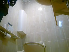 Asiatic women spied in public toilet peeing
