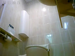 Asiatic women spied in public toilet peeing
