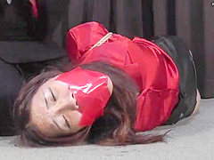 Asumi Red Satin Bondage