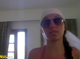 Aurita in slut gets fingered in a hot travel sex video