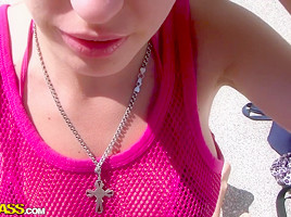 Aurita in slut gets fingered in a hot travel sex video