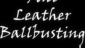 Ballbusted by leather dommes