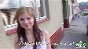 Beautiful Charlotte gets an outdoor fuck by a total strangers huge snd stiff cock
