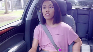 Beautiful brunette Aria fucks a stranger