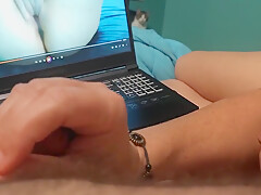Bella Giving Housemate Handjob While Watching Porn