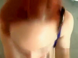 Big Tit Redhead Amateur Gives A Pov Blowjob