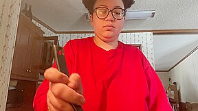 Big Tits Ebony Cooks Topless!