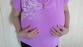 Big Tits in Purple Shirt