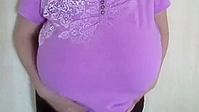 Big Tits in Purple Shirt