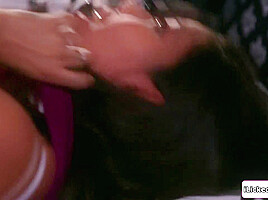 Big tits lesbian milf fingering petite latina stepdaughter