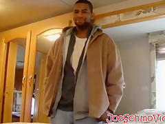 Black Dude Dorky Comes In A For A Wank And A Blowjob With Jo Evans