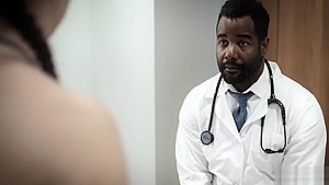 Black doctor gives this big ass teen 18+ a rectal exam