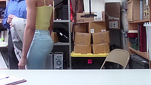 Black hottie gets stripped searched after stealing by horny cop with big cock