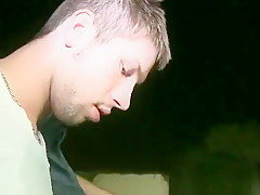 Blond Horny Gay Fucked on the Trunk