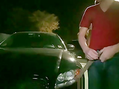 Blond Horny Gay Fucked on the Trunk