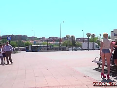 Blonde Humiliated And Fucked In Public