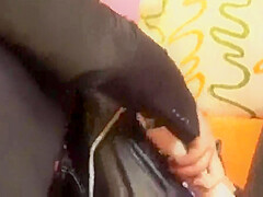 Blonde Milf In Ripped Pants Gets Horny!